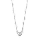 Sterling Silver Rhodium Plated Heart Necklace