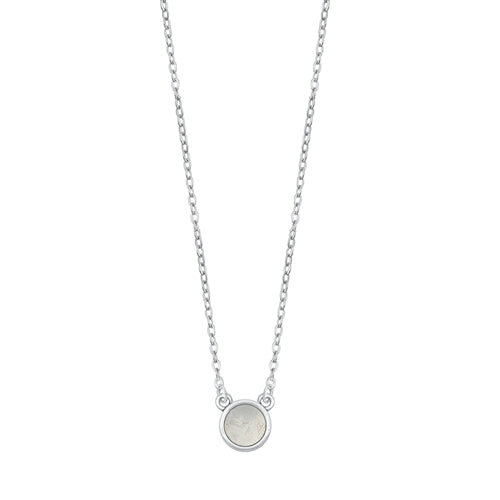 Sterling Silver Round Moonstone Necklace