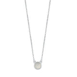 Sterling Silver Round Moonstone Necklace