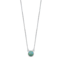 Load image into Gallery viewer, Sterling Silver Round Genuine Turquoise Necklace Length-15+3inches Extension