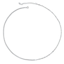 Load image into Gallery viewer, Sterling Silver Rhodium Plated Plain Clear CZ Necklace