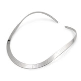 Sterling Silver Thick Flat Choker Necklace