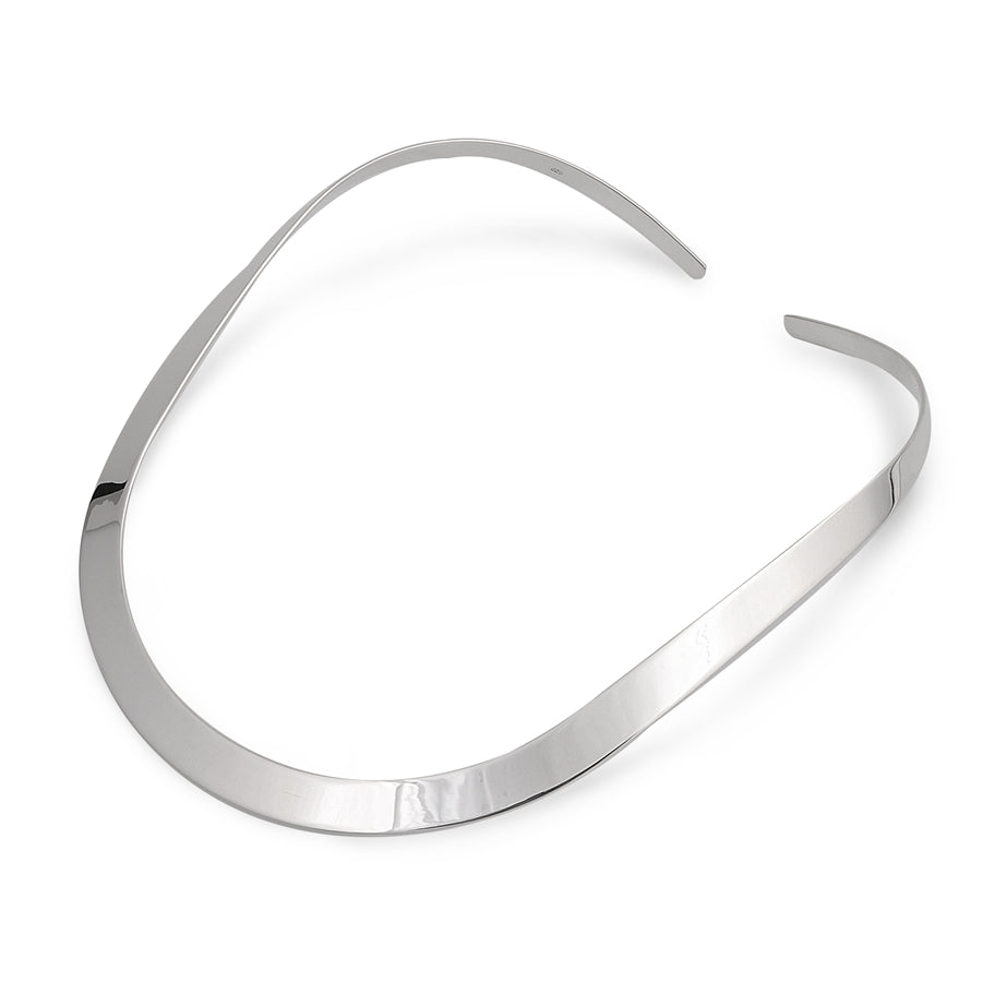 Sterling Silver Flat Thick 10mm Choker Necklace