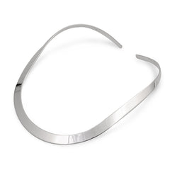 Sterling Silver Flat Thick 10mm Choker Necklace