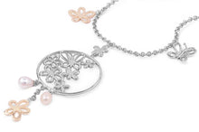 Load image into Gallery viewer, Sterling Silver Necklace With Plumeria and Butterfly