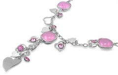 Sterling Silver Necklace Heart With Stone