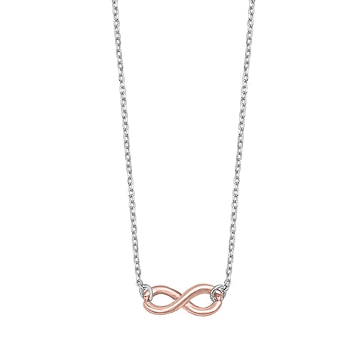 Sterling Silver Rose Gold Infinity Necklace