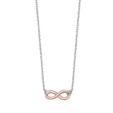 Sterling Silver Rose Gold Infinity Necklace