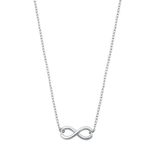 Sterling Silver Rhodium Plated Infinity Necklace