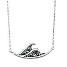 Load image into Gallery viewer, Sterling Silver Long Waves Necklace