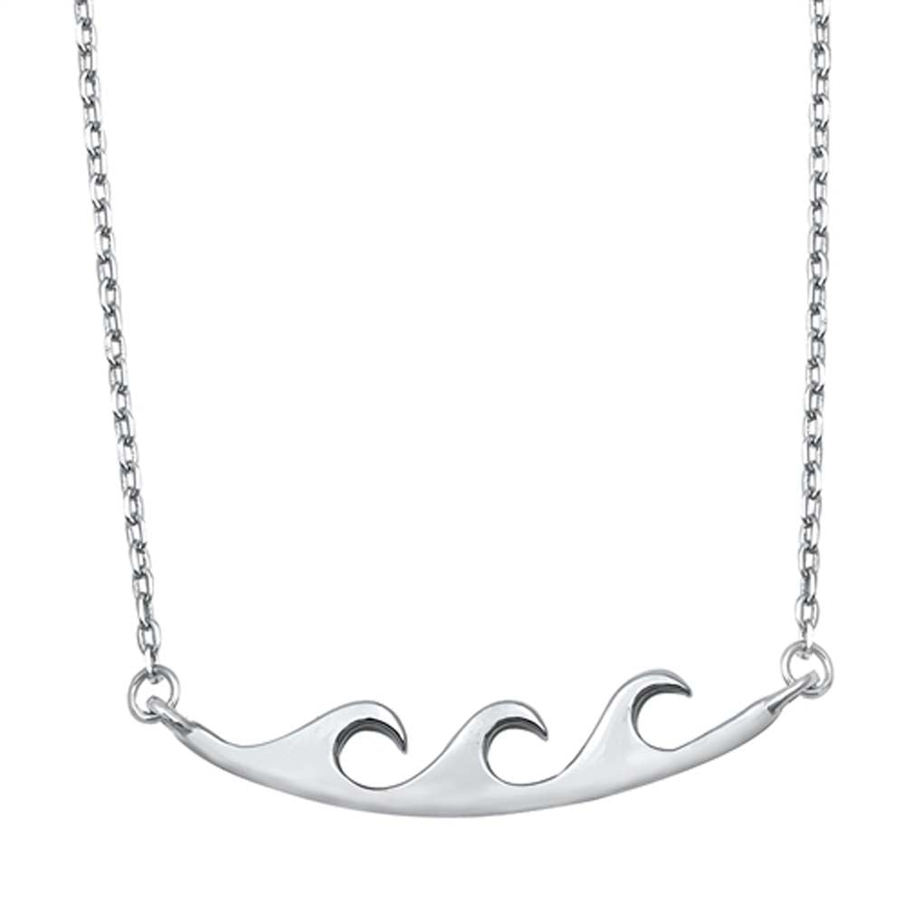 Sterling Silver Waves Necklace