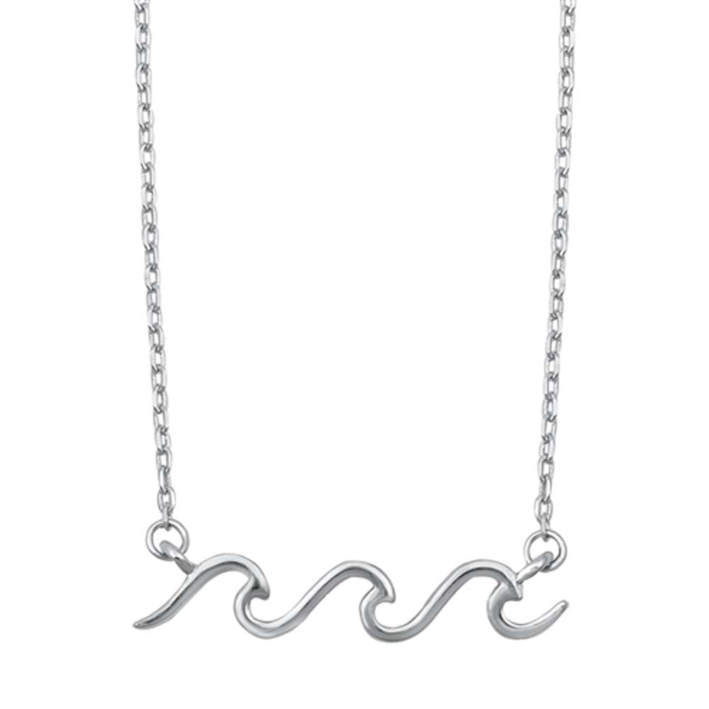 Sterling Silver Wave Necklace