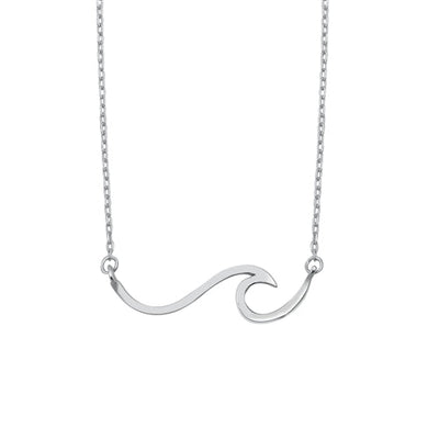 Sterling Silver Wave Necklace-7mm