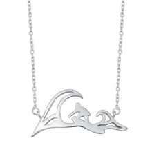 Load image into Gallery viewer, Sterling Silver Wave and Surfer Necklace