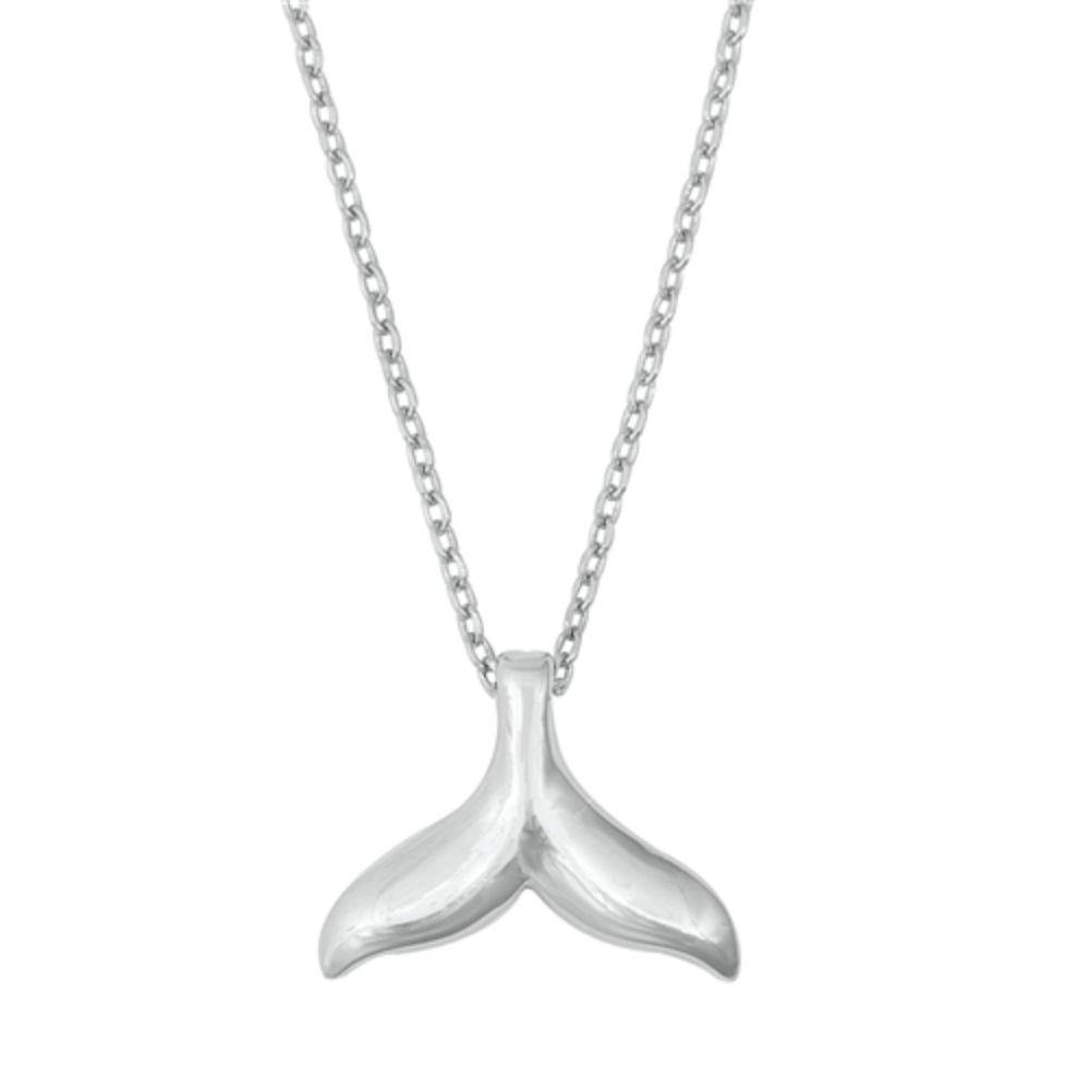 Sterling Silver Whale Tail Necklace - silverdepot