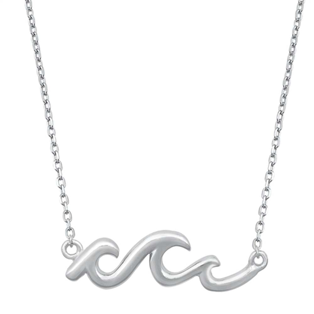 Sterling Silver Waves Necklaces