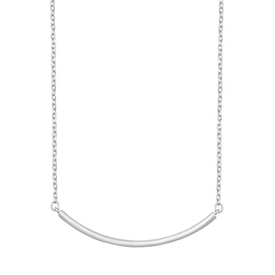 Sterling Silver Curved Bar Necklace