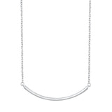 Sterling Silver Curved Bar Necklace