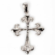 Load image into Gallery viewer, Sterling Silver With Clear Cubic Zirconia Cross PendantAnd Pendant Height 30mm