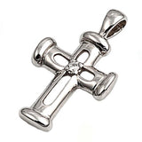 Sterling Silver With Clear Cubic Zirconia Cross PendantAnd Pendant Height 20mm