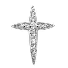 Load image into Gallery viewer, Sterling Silver Clear Cubic Zirconia Cross PendantAnd Pendant Height 34 mm