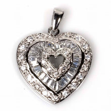 Load image into Gallery viewer, Sterling Silver Heart Pendant with CZAnd Pendant Height 28mm