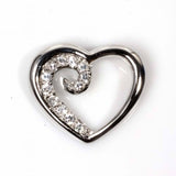 Sterling Silver Heart Pendant with CZAnd Pendant Height 20mm