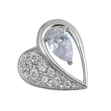 Load image into Gallery viewer, Sterling Silver Pendant with CZ - HeartAnd Pendant Height 20mm