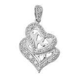 Sterling Silver Pendant with CZ - HeartAnd Pendant Height 26mm