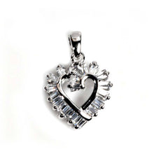 Load image into Gallery viewer, Sterling Silver Heart Pendant with CZAnd Pendant Height 17mm