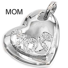 Load image into Gallery viewer, Sterling Silver Heart Pendant with CZ -MOMAnd Pendant Height 22mm