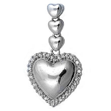 Load image into Gallery viewer, Sterling Silver Heart Pendant with CZAnd Pendant Height 33mm