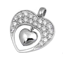 Load image into Gallery viewer, Sterling Silver Heart Pendant with CZAnd Pendant Height 20mm