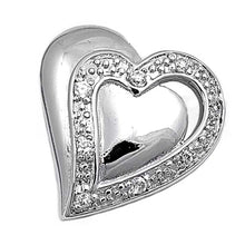 Load image into Gallery viewer, Sterling Silver Heart Pendant with CZAnd Pendant Height 21mm