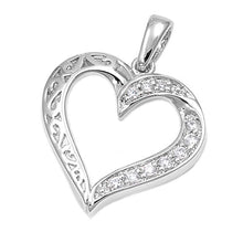 Load image into Gallery viewer, Sterling Silver Heart Pendant with CZAnd Pendant Height 20mm