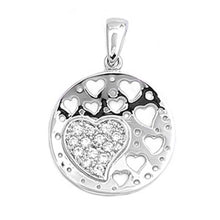 Load image into Gallery viewer, Sterling Silver Heart Pendant with CZAnd Pendant Height 19mm