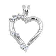 Load image into Gallery viewer, Sterling Silver Heart Pendant with CZAnd Pendant Height 27mm