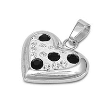 Load image into Gallery viewer, Sterling Silver Heart Pendant with CZAnd Pendant Height 17mm