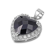 Load image into Gallery viewer, Sterling Silver Heart Pendant with CZAnd Pendant Height 16mm