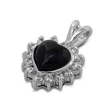 Load image into Gallery viewer, Sterling Silver Heart Pendant with CZAnd Pendant Height 12mm