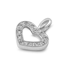 Load image into Gallery viewer, Sterling Silver Heart Pendant with CZAnd Pendant Height 17mm