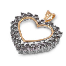 Load image into Gallery viewer, Sterling Silver Heart Pendant with CZAnd Pendant Height 27mm