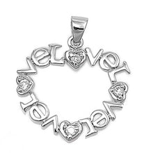 Load image into Gallery viewer, Sterling Silver Heart Pendant with CZ - LOVEAnd Pendant Height 20mm