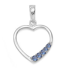 Load image into Gallery viewer, Sterling Silver Heart Pendant with CZAnd Pendant Height 17mm