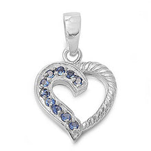 Load image into Gallery viewer, Sterling Silver Heart Pendant with CZAnd Pendant Height 15mm