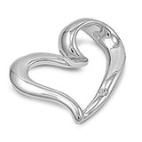 Sterling Silver Heart Pendant with CZAnd Pendant Height 19mm