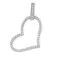 Load image into Gallery viewer, Sterling Silver Heart Pendant with CZAnd Pendant Height 31mm