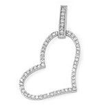 Sterling Silver Heart Pendant with CZAnd Pendant Height 31mm