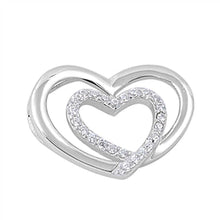 Load image into Gallery viewer, Sterling Silver Elegant Simulated Diamond Paved Open Heat Pendent with Centered Paved Infinity Design