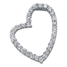 Load image into Gallery viewer, Sterling Silver Modish Micro Pave Open Heart Pendant with Pendant Height of 18MM